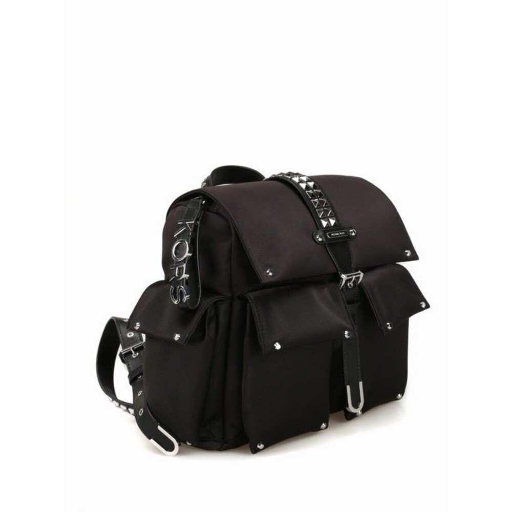 Michael Kors Olivia Medium Studded Satin Black Backpack NWT